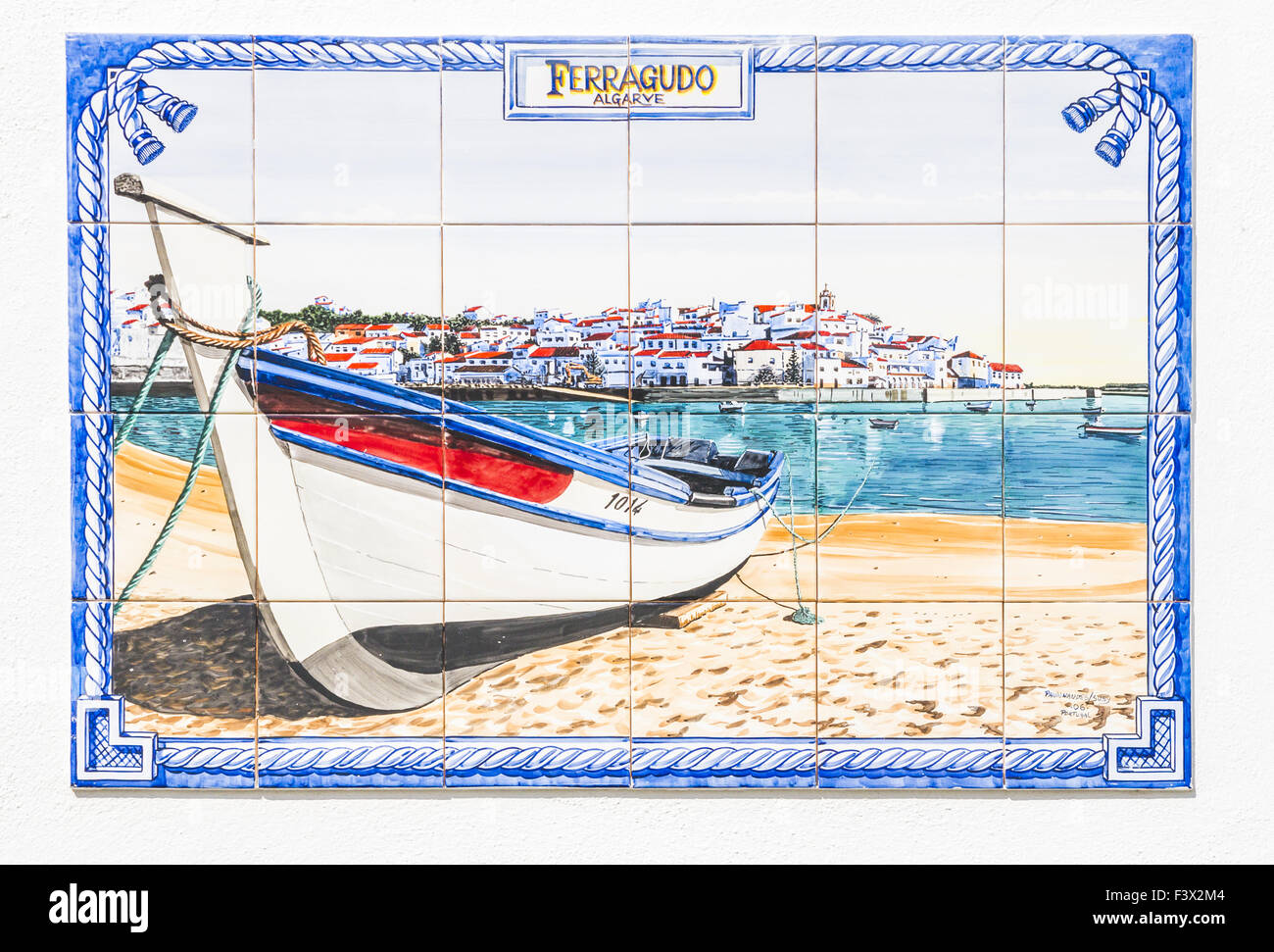 Azulejo, Ferragudo, carreaux de céramique photo Banque D'Images