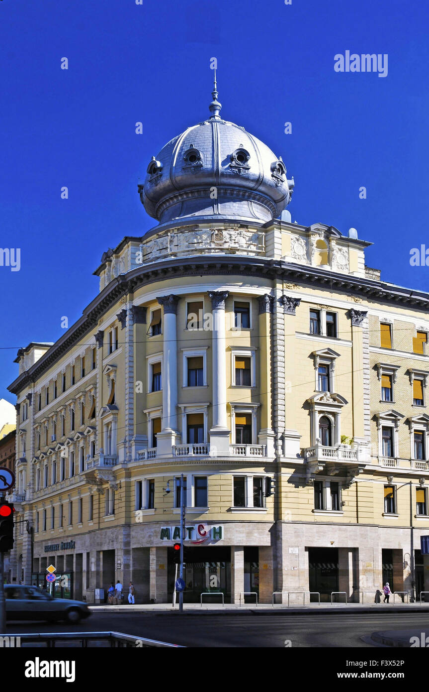 La rue Rákóczi à Budapest, Hongrie, Europe Banque D'Images