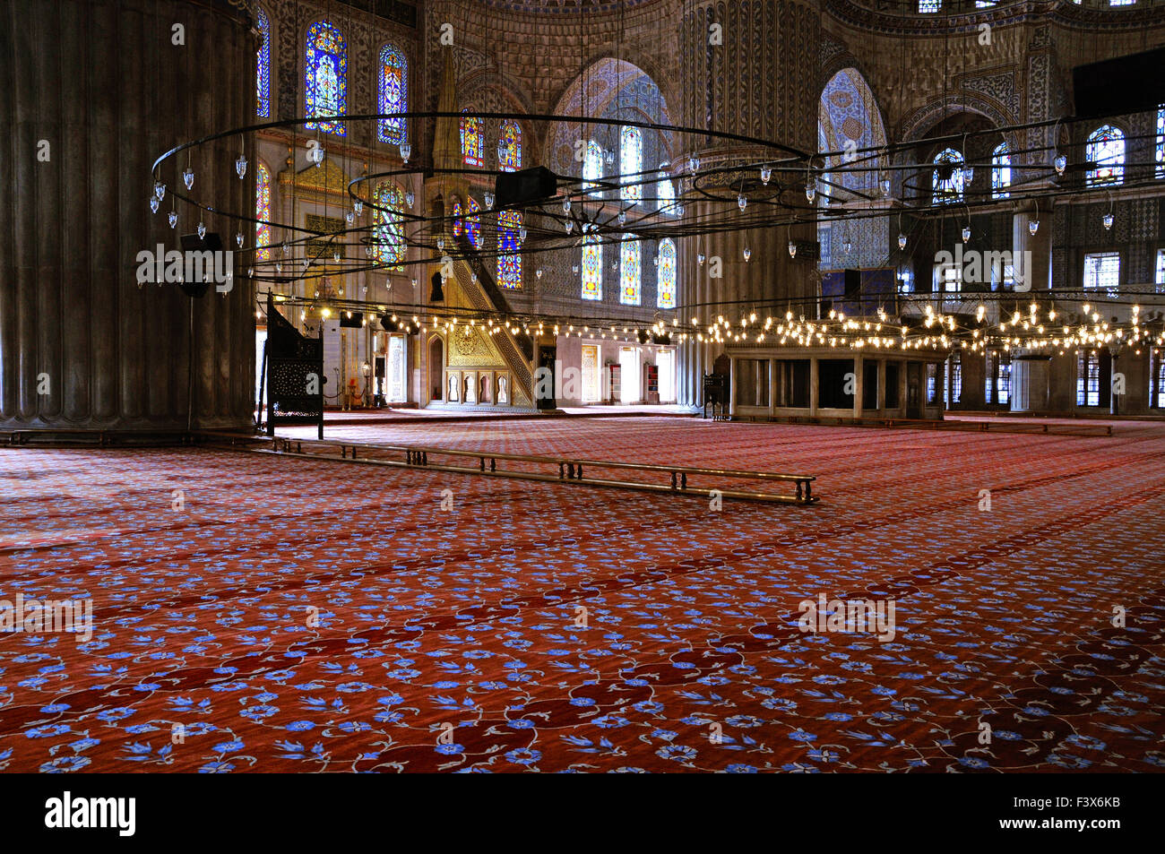 Mosquée bleue à Istanbul de l'intérieur Banque D'Images