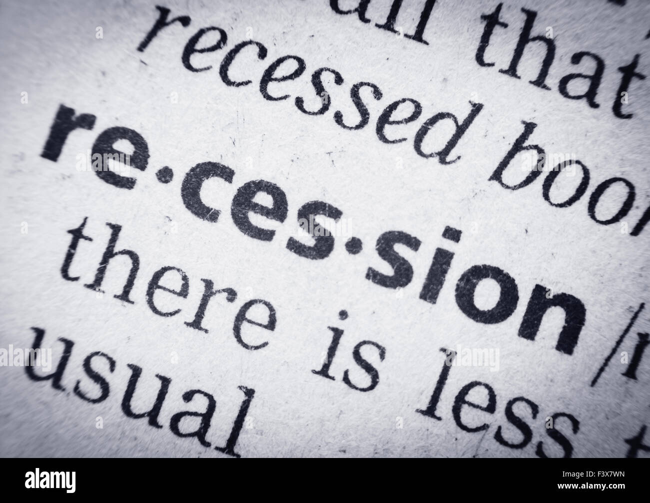 Récession, glossaire, macro Banque D'Images