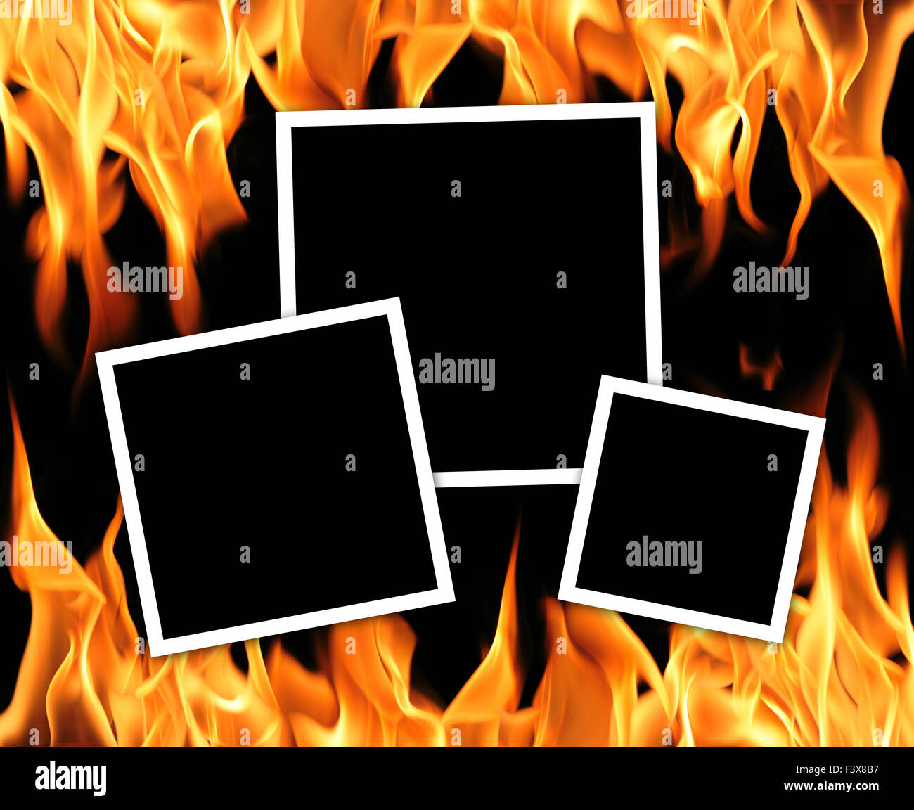 Images vides avec le feu flammes background Banque D'Images