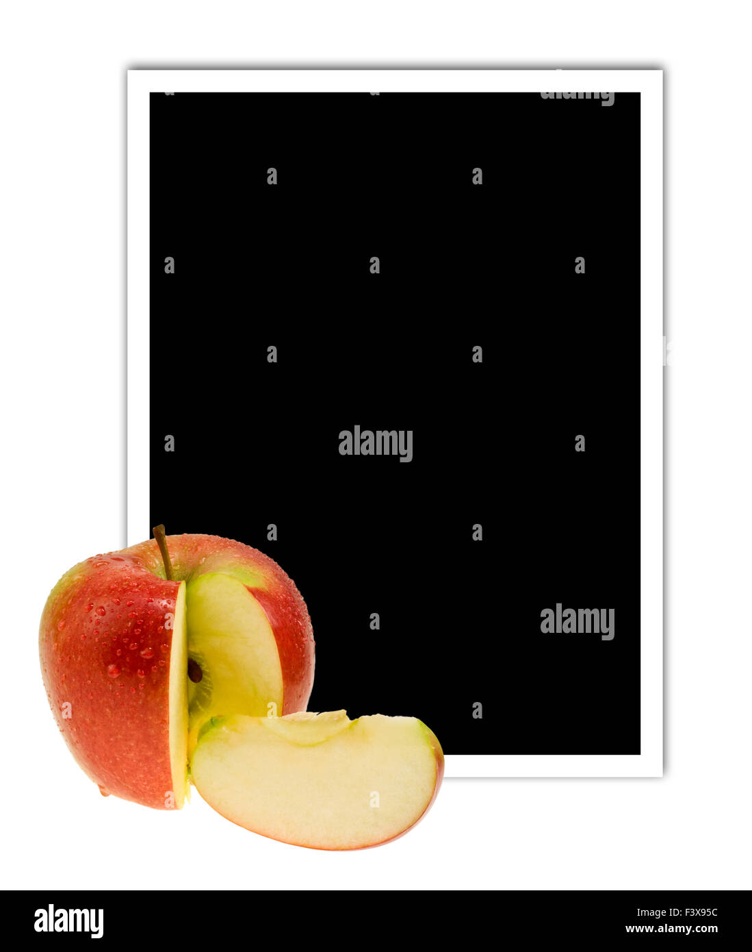 Cadre vide avec Apple Banque D'Images