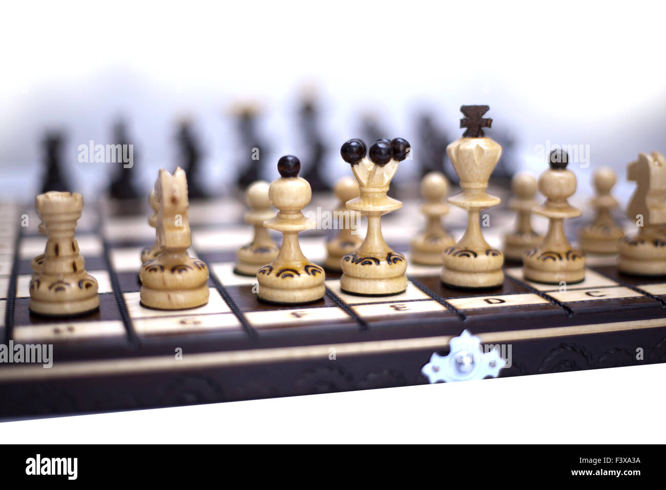 Conseil d'échecs avec des chiffres au cours des jouer Banque D'Images