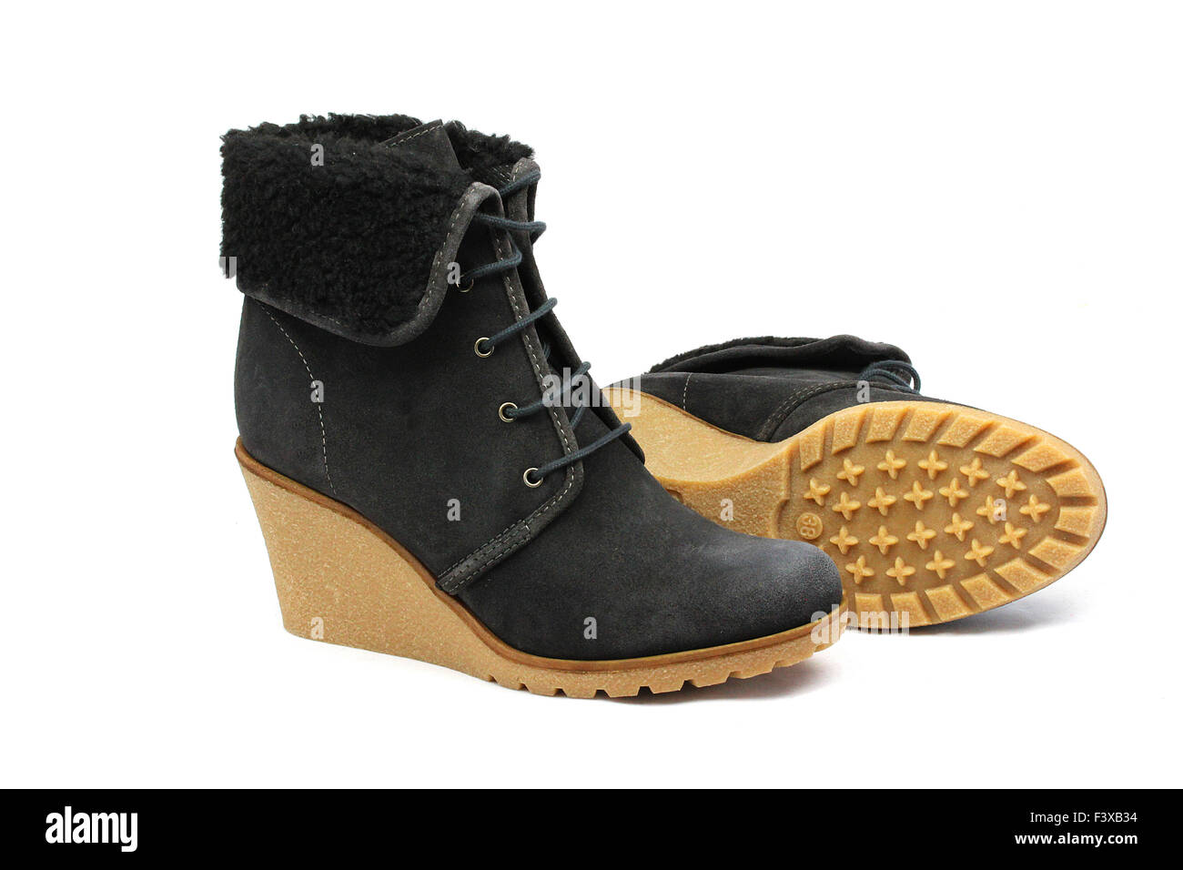 Talons wedge boot Banque D'Images