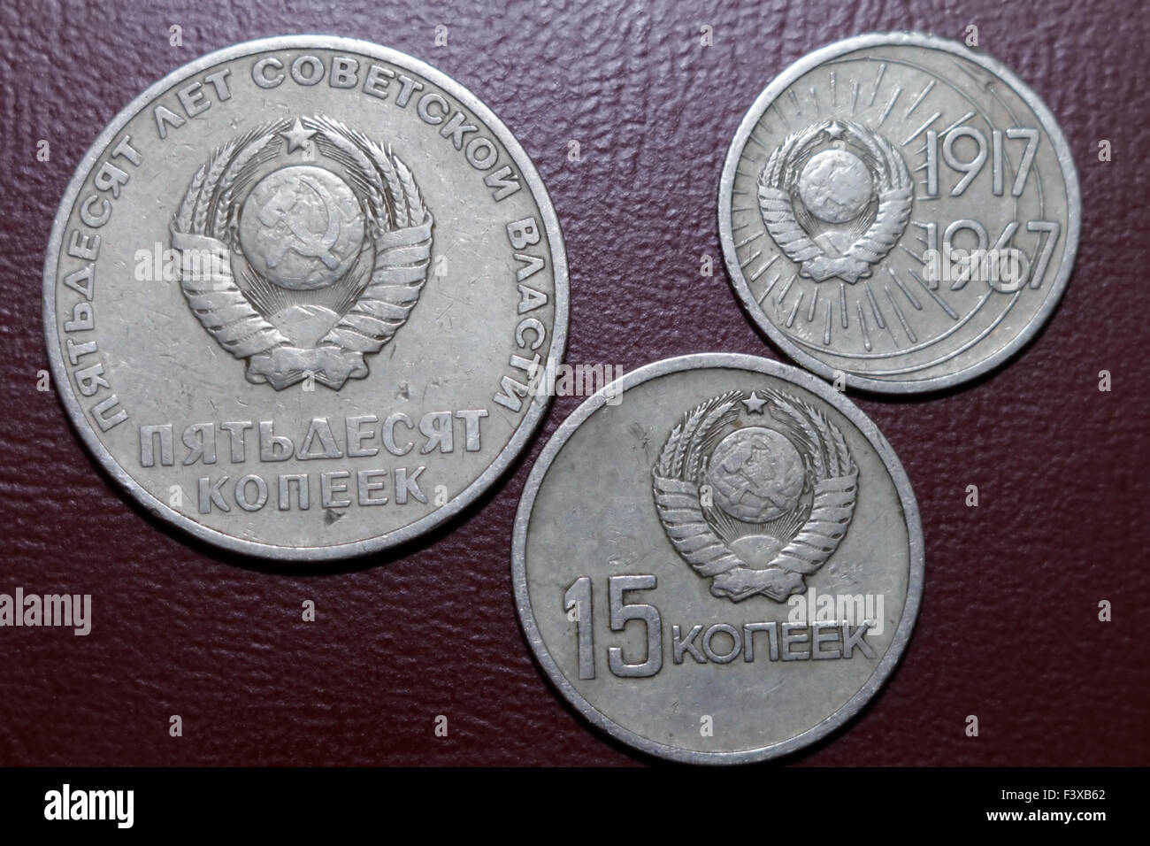 Anniversaire coins 10,15,50 cents - orel Banque D'Images