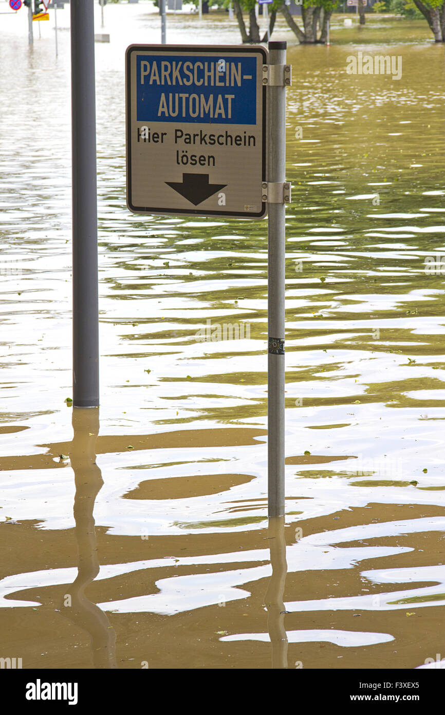 L'eau haute à Dresde Banque D'Images