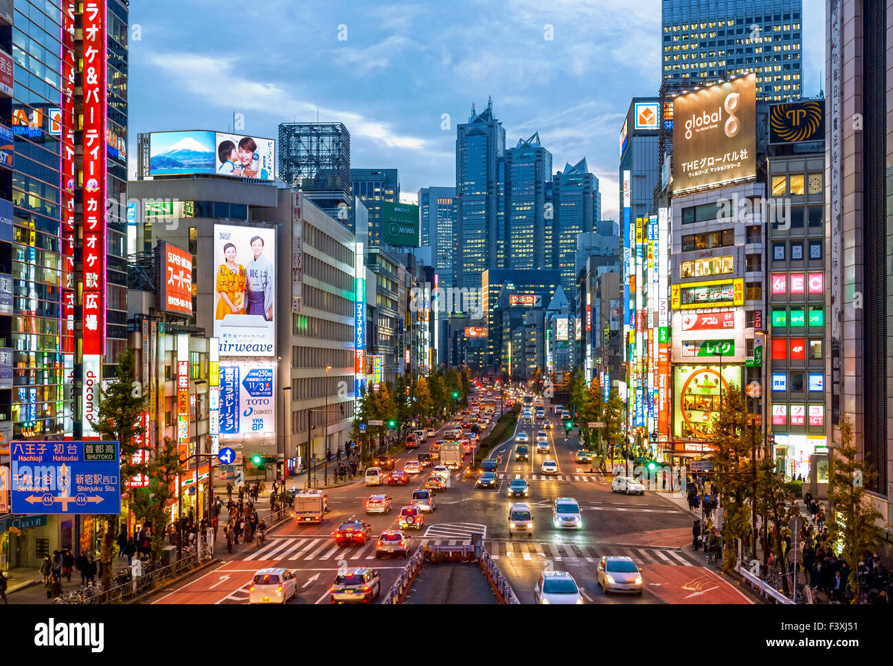 Toits de Tokyo Shinjuku Tokyo Néon Nuit de l'hôtel Park Hyatt Banque D'Images