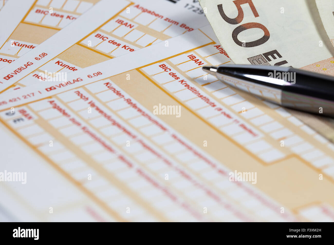 Formulaire de transfert IBAN Banque D'Images