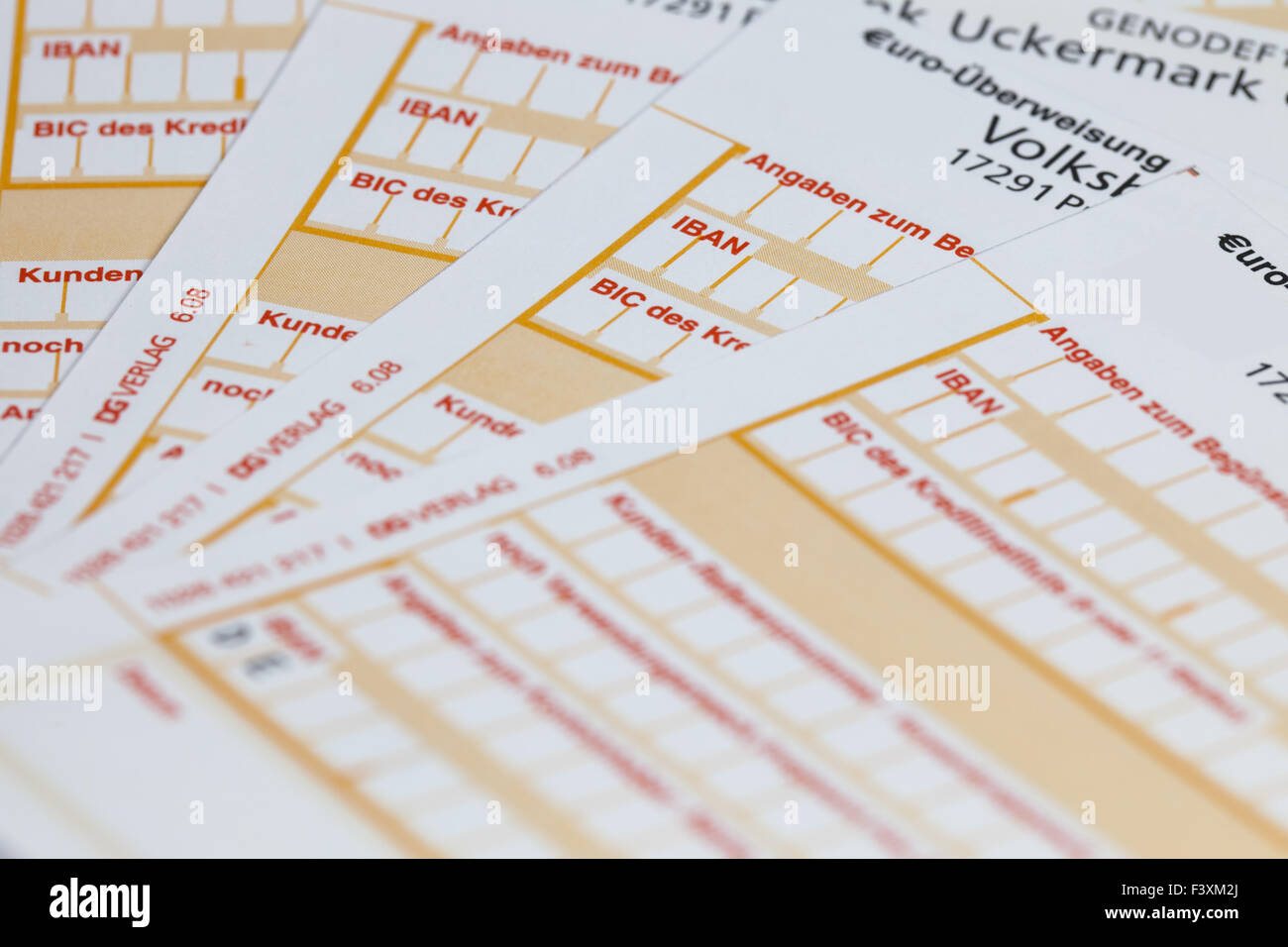 Formulaire de transfert IBAN Banque D'Images