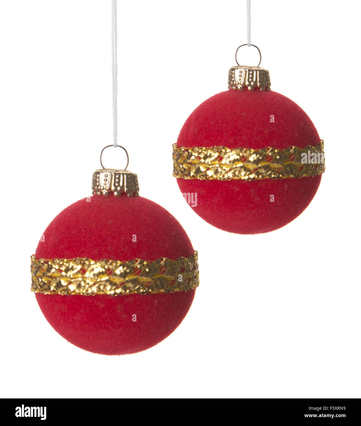 Noël, boules de Noël rouge et or Banque D'Images