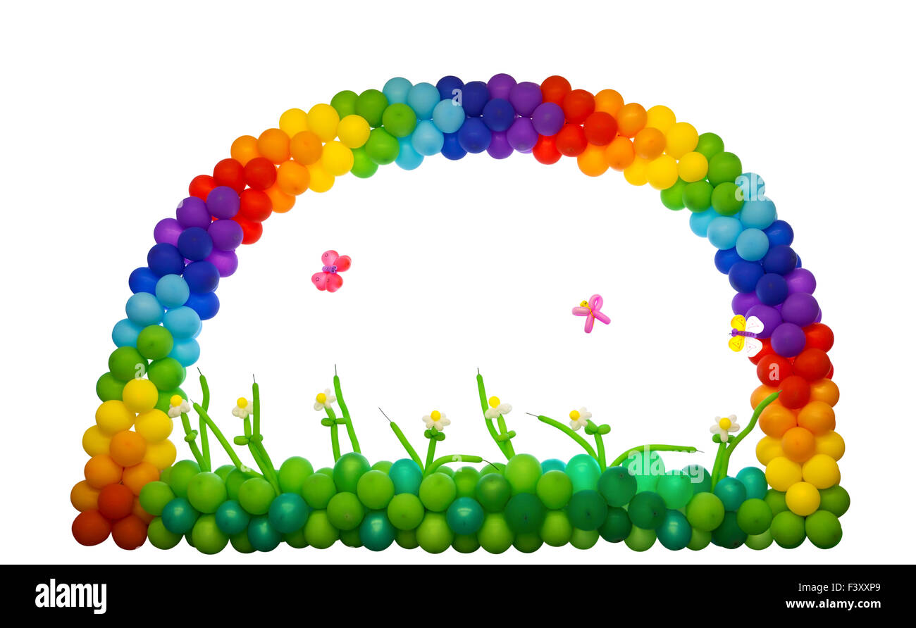 À partir de ballons arc-en-ciel Banque D'Images