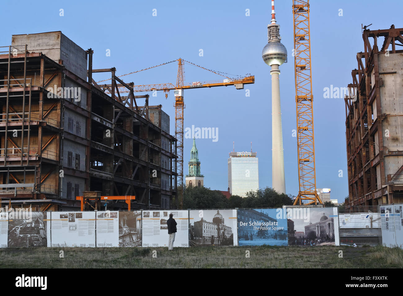Démolition des palais de la République, Berlin Banque D'Images