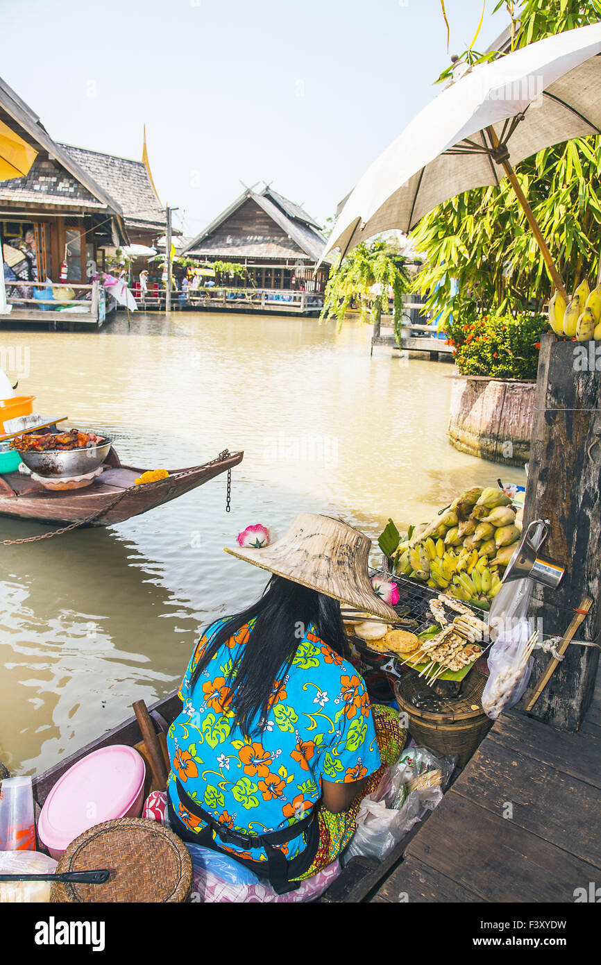 Marché flottant de Pattaya Thaïlande Banque D'Images