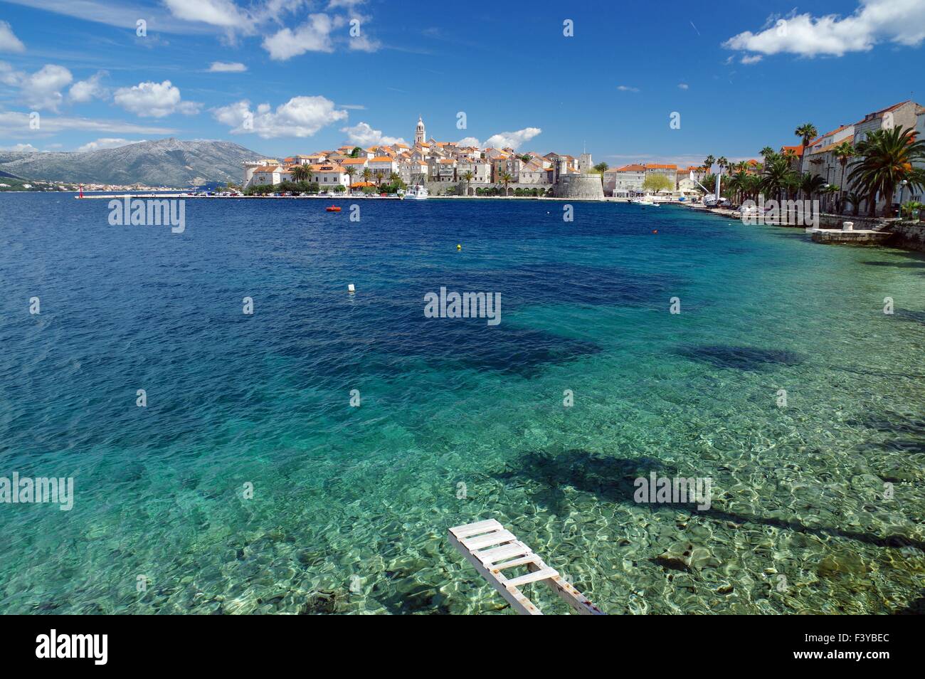 Vue sur la vieille ville de Korcula Banque D'Images