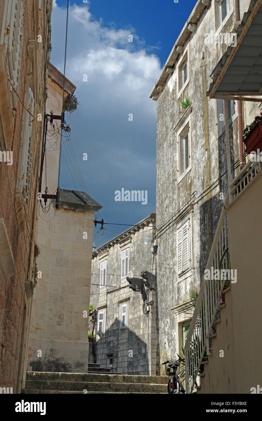 Dans l'ancien village de Korcula Banque D'Images