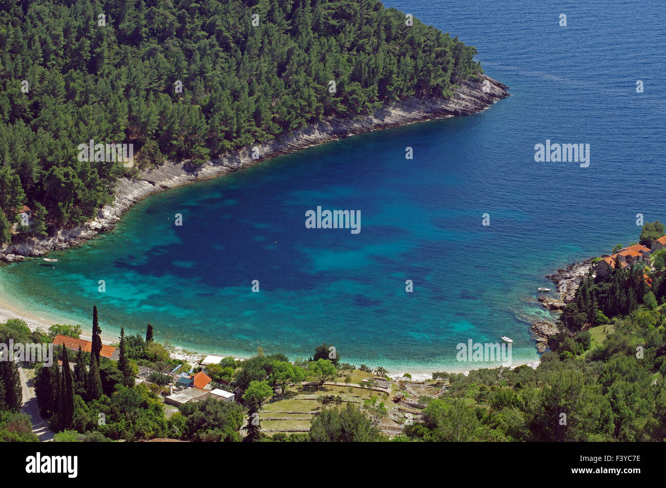 Baie de rêve sur l'île de Korcula Banque D'Images