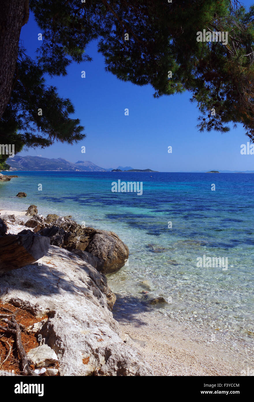 Cristall clair plage près de Orebic Banque D'Images