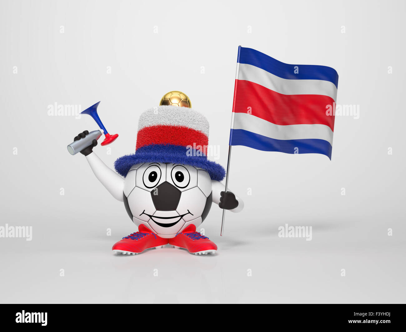 Caractère Soccer fan soutenant le Costa Rica Banque D'Images