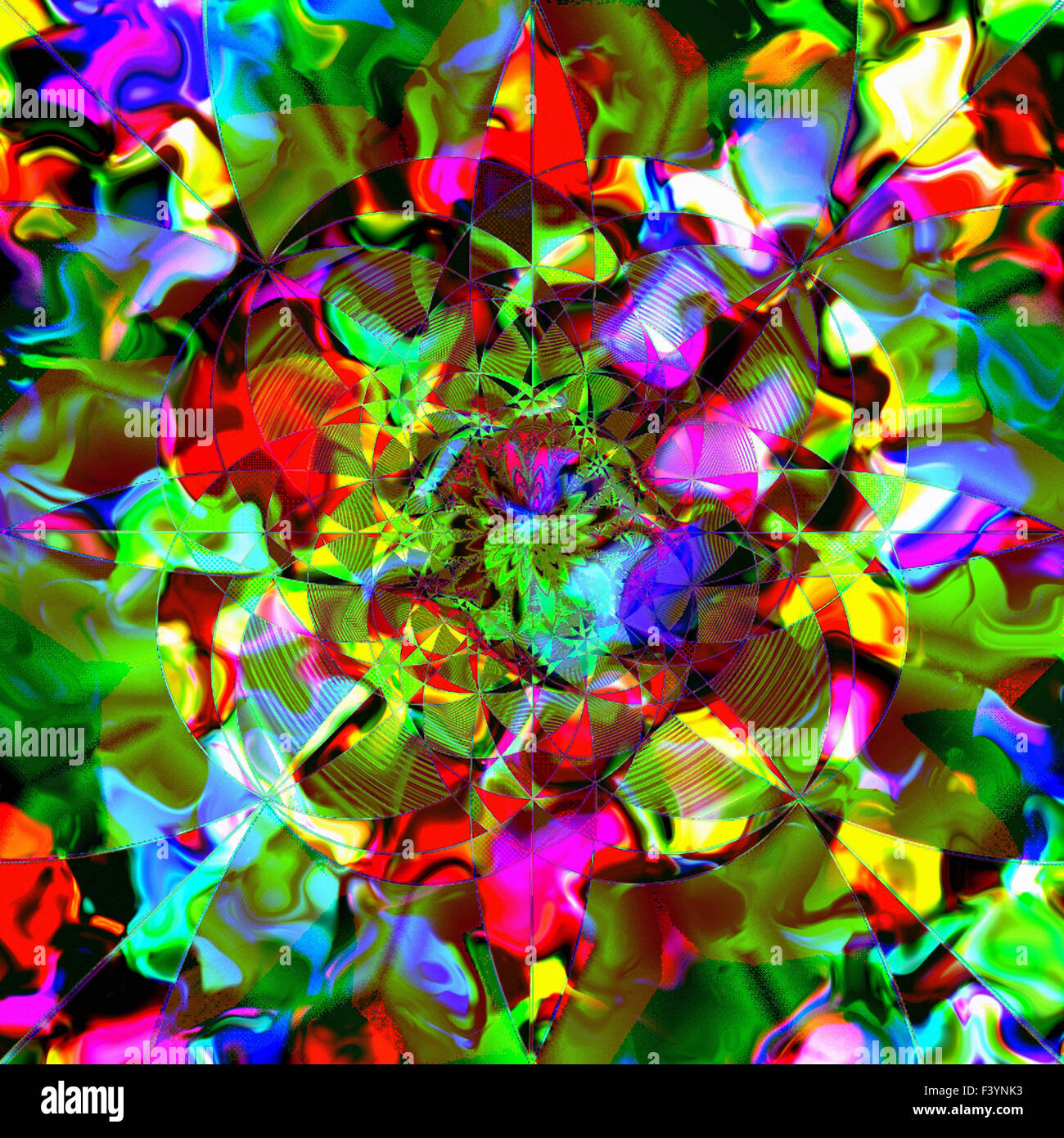 Contexte de la création d'un magnifique motif chaotique dans l'harmonie des couleurs. A-1035. Banque D'Images