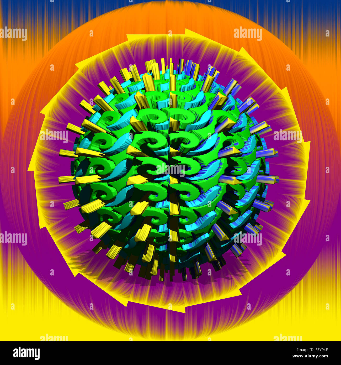 Fractal élément décoratif coloré, splendeur magique, merveilleuse harmonie et lignes fractales. A-0659. Banque D'Images
