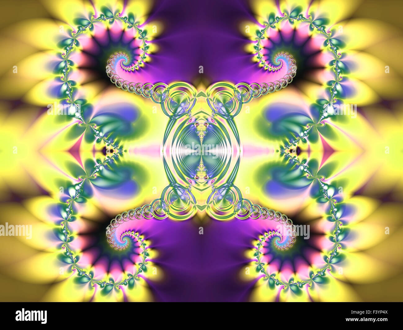 Fractal élément décoratif coloré, splendeur magique, merveilleuse harmonie et lignes fractales. A-0780. Banque D'Images