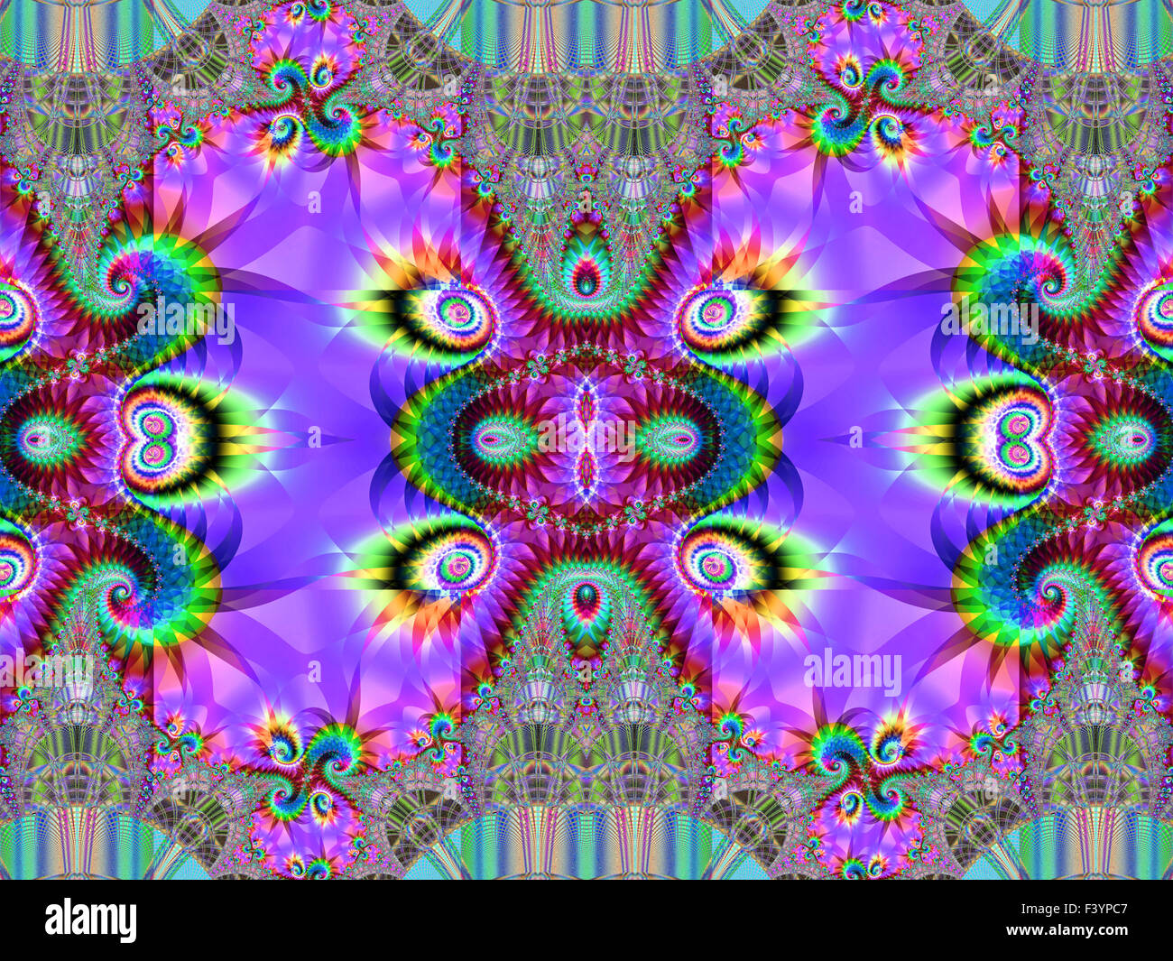 Fractal élément décoratif coloré, splendeur magique, merveilleuse harmonie et lignes fractales. A-0935. Banque D'Images