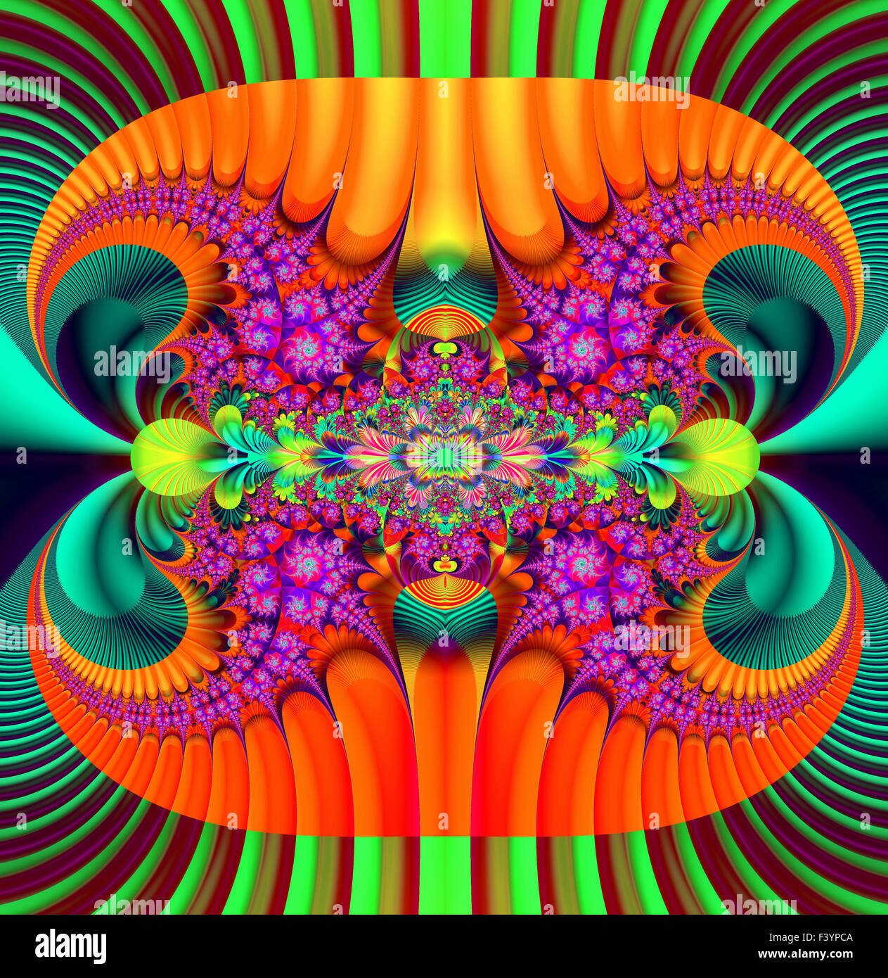 Fractal élément décoratif coloré, splendeur magique, merveilleuse harmonie et lignes fractales. A-0810. Banque D'Images