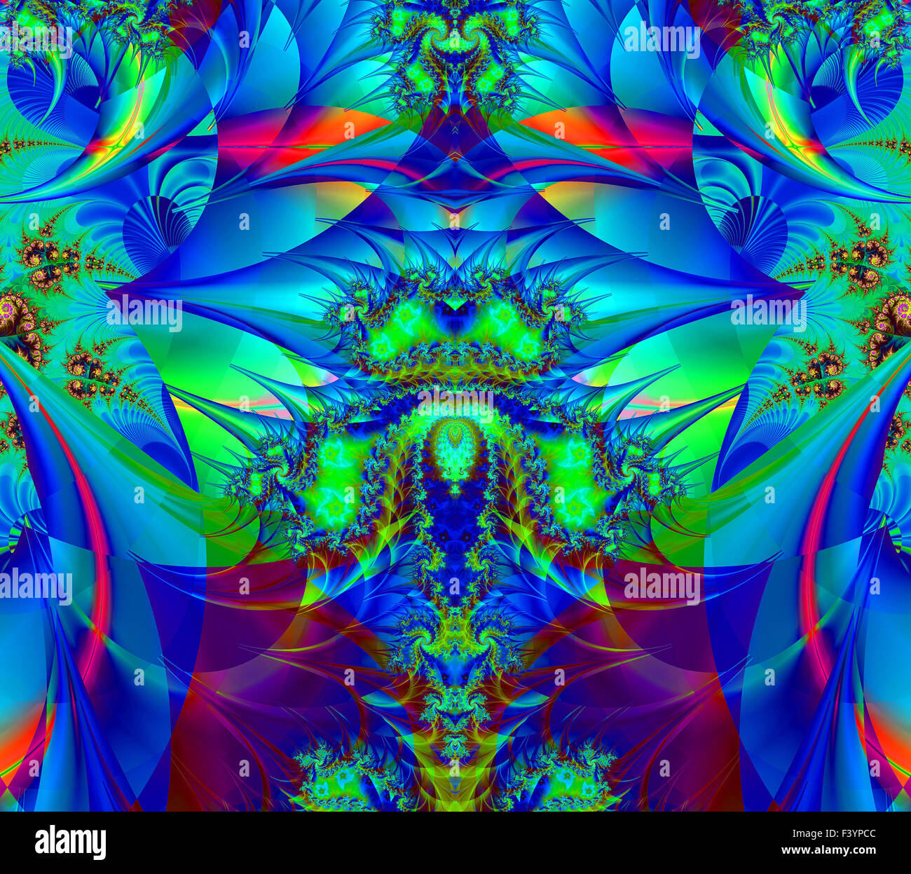 Fractal élément décoratif coloré, splendeur magique, merveilleuse harmonie et lignes fractales. A- 1434. Banque D'Images