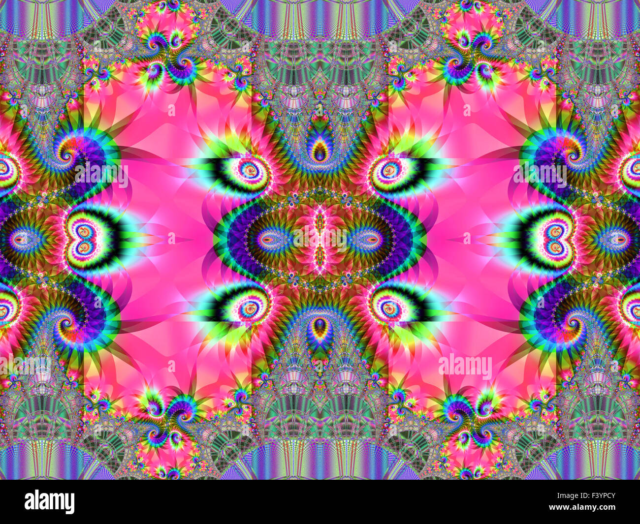 Fractal élément décoratif coloré, splendeur magique, merveilleuse harmonie et lignes fractales. A-0934. Banque D'Images