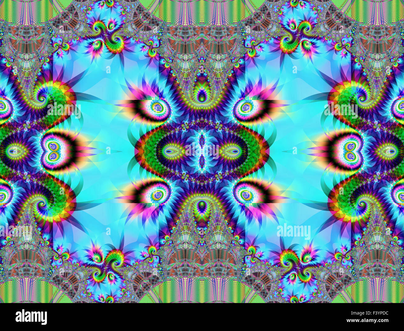 Fractal élément décoratif coloré, splendeur magique, merveilleuse harmonie et lignes fractales. A-0933. Banque D'Images