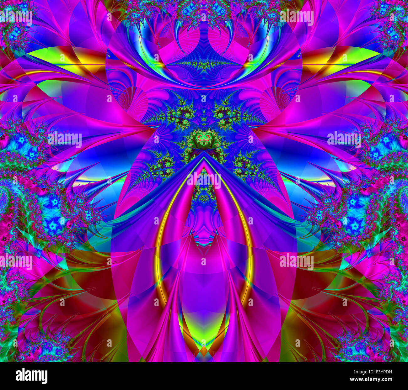 Fractal élément décoratif coloré, splendeur magique, merveilleuse harmonie et lignes fractales. A- 1431. Banque D'Images