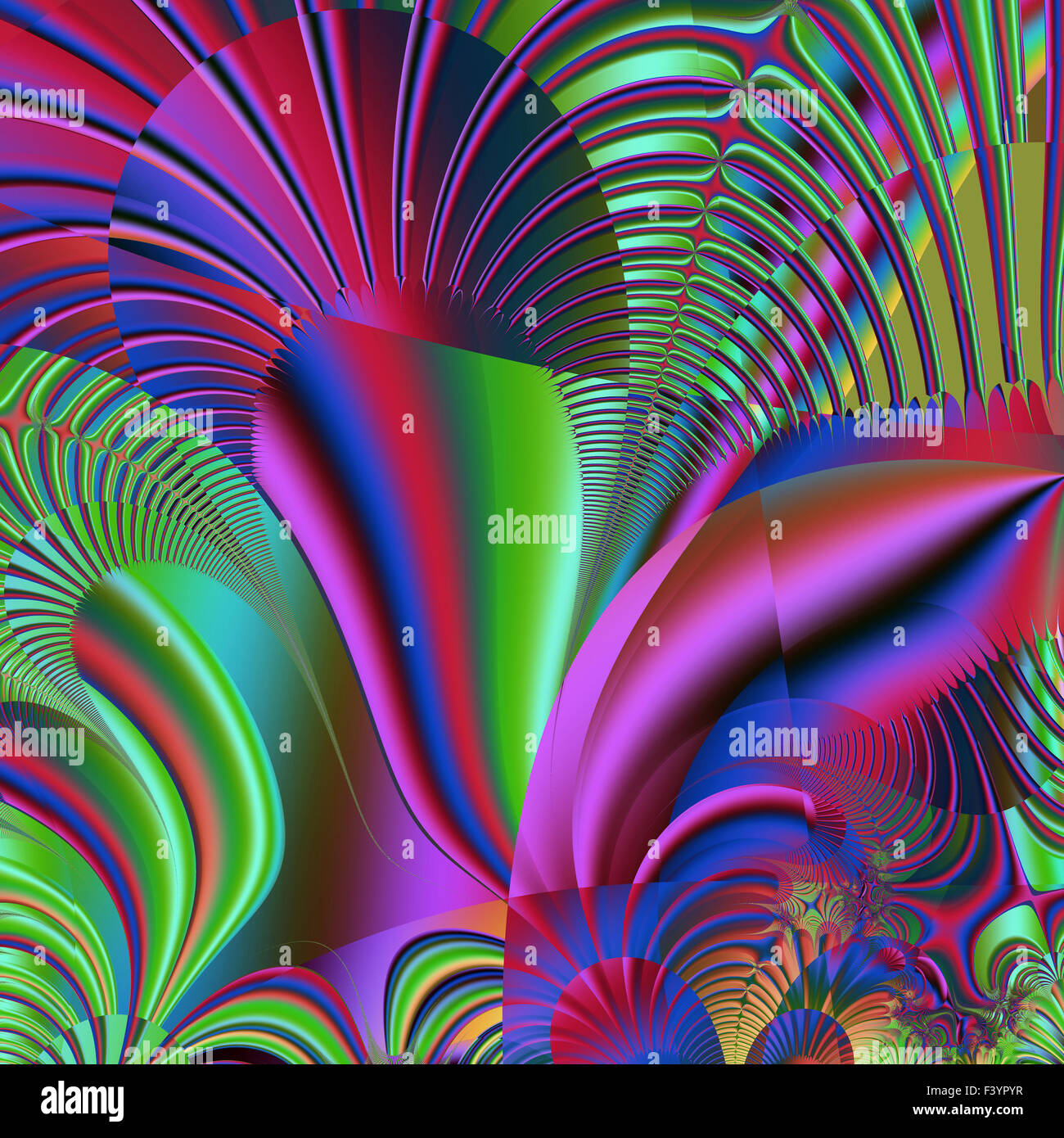 Belle fractale colorés de style, style d'ornement à l'infographie. A-0289. Banque D'Images