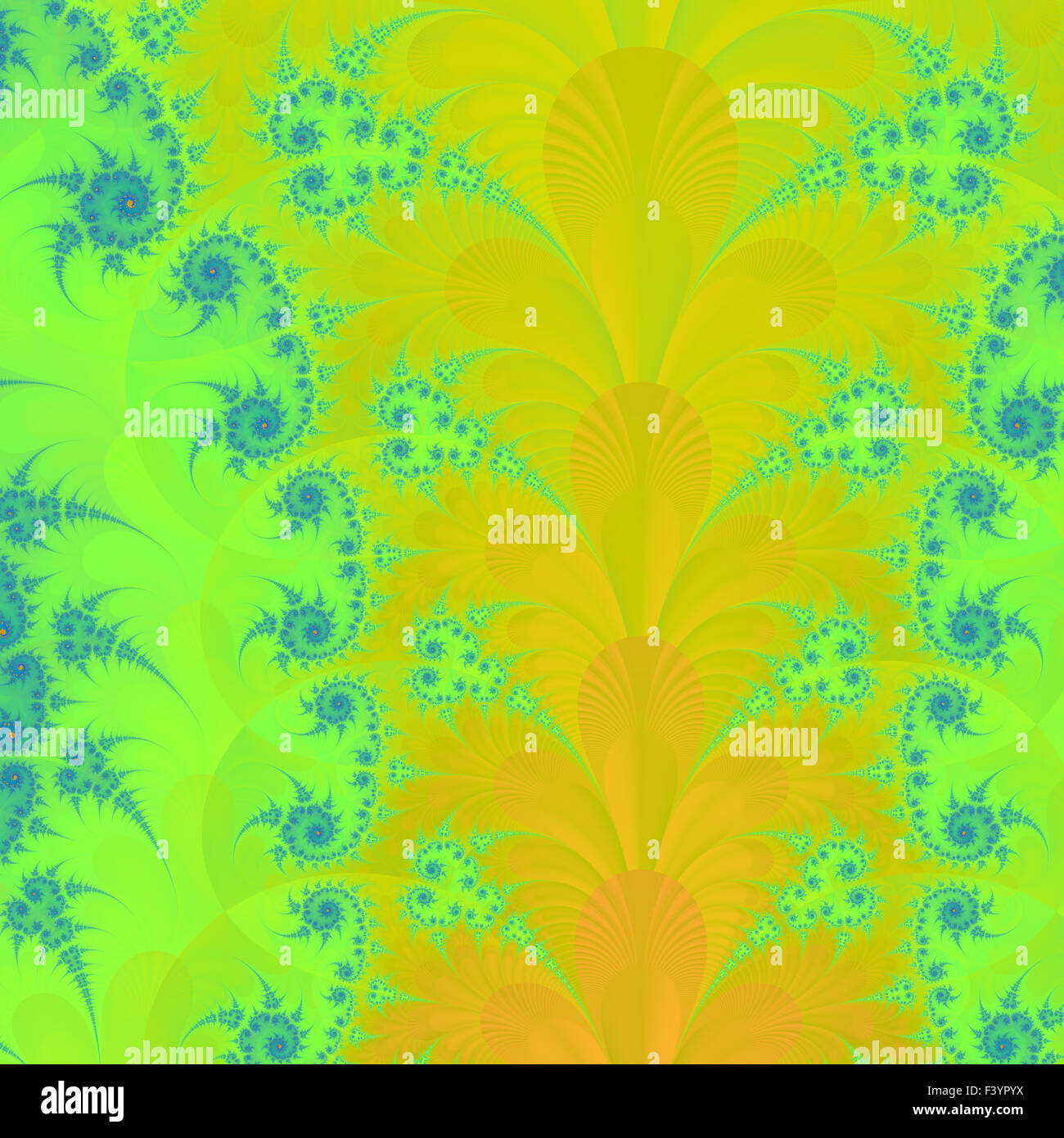 Fractale couleurs magnifiques ornements floraux colorés dans le style de l'infographie. A-0281. Banque D'Images
