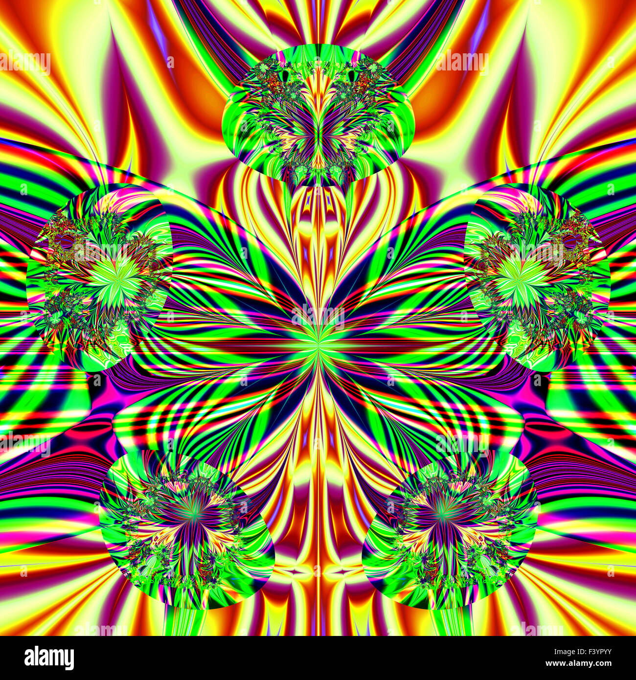 Fractale couleurs magnifiques ornements colorés dans le style de l'infographie. A-0278. Banque D'Images