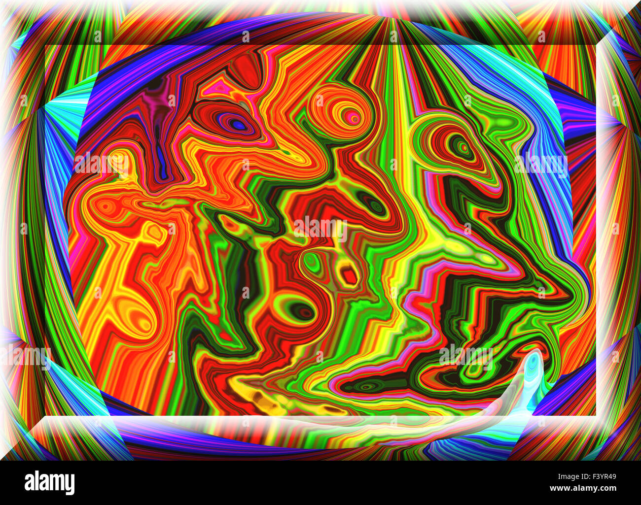 Contexte de la création d'un magnifique motif chaotique dans l'harmonie des couleurs,en 3D Cadre. A-1002. Banque D'Images