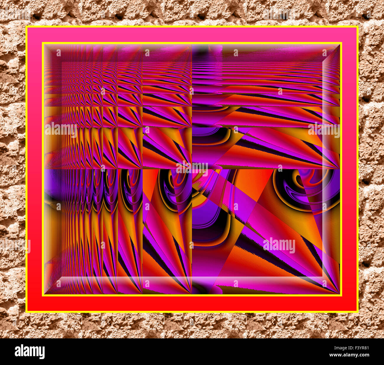 Arrière-plan créatif multicolore, le mysticisme, l'espace partage merveilleuse harmonie de couleurs et de lignes. Image 3D et l'original fram Banque D'Images