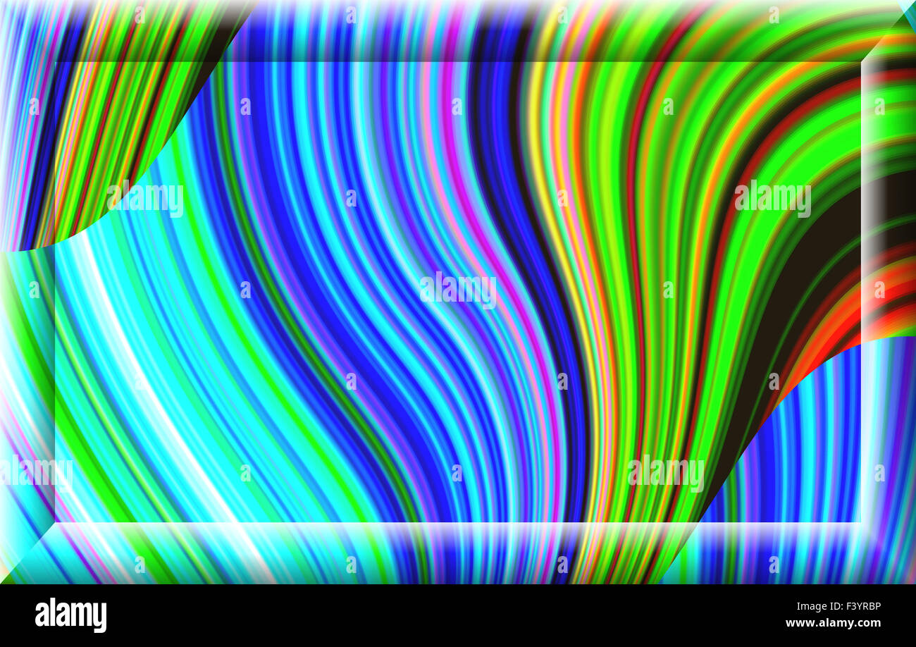 Élément décoratif ornement coloré, magique, splendeur merveilleuse harmonie et fractal lignes) dans le cadre d'origine en 3D. A-1140. Banque D'Images