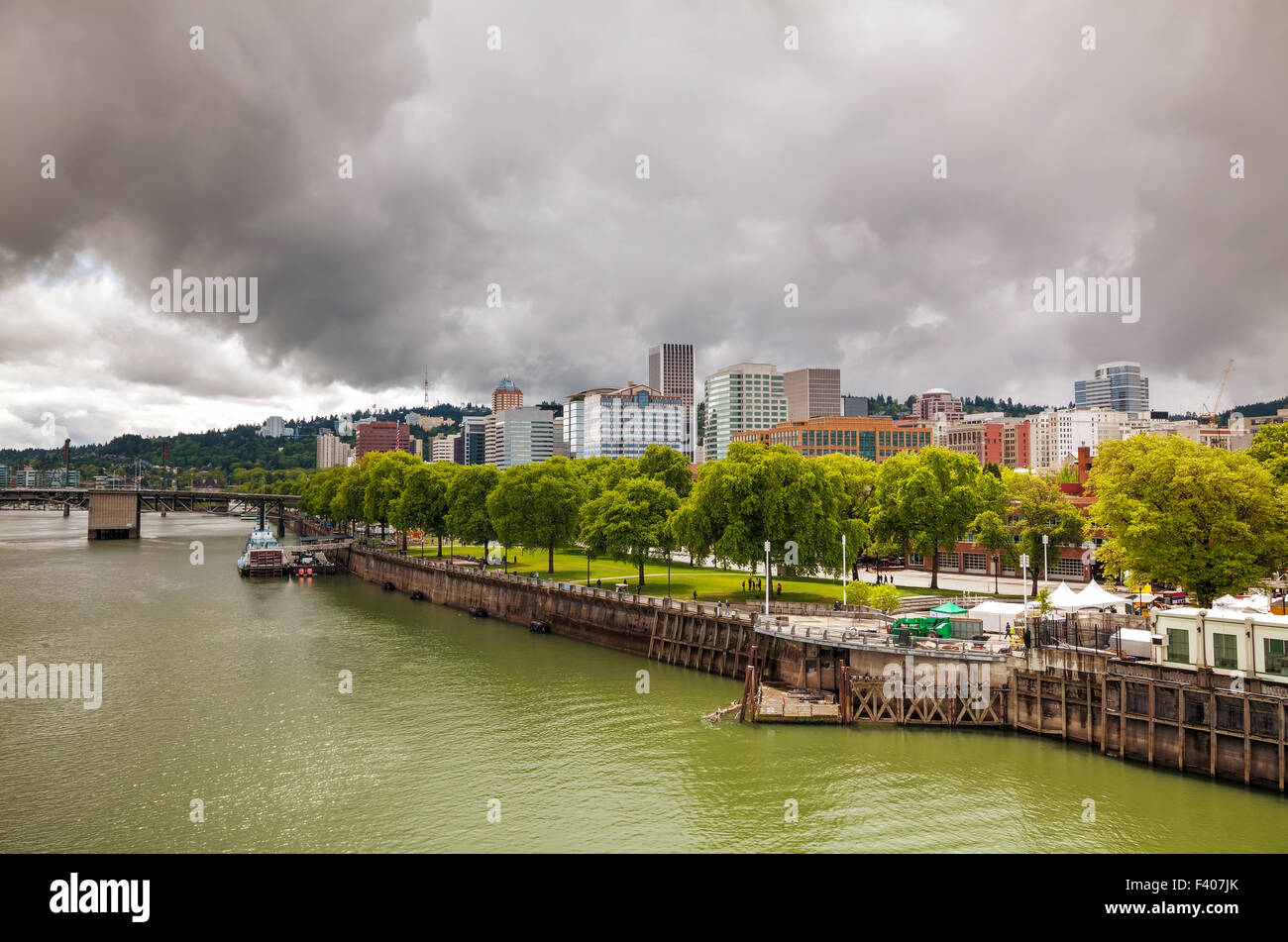 Le centre-ville de Portland cityscape Banque D'Images