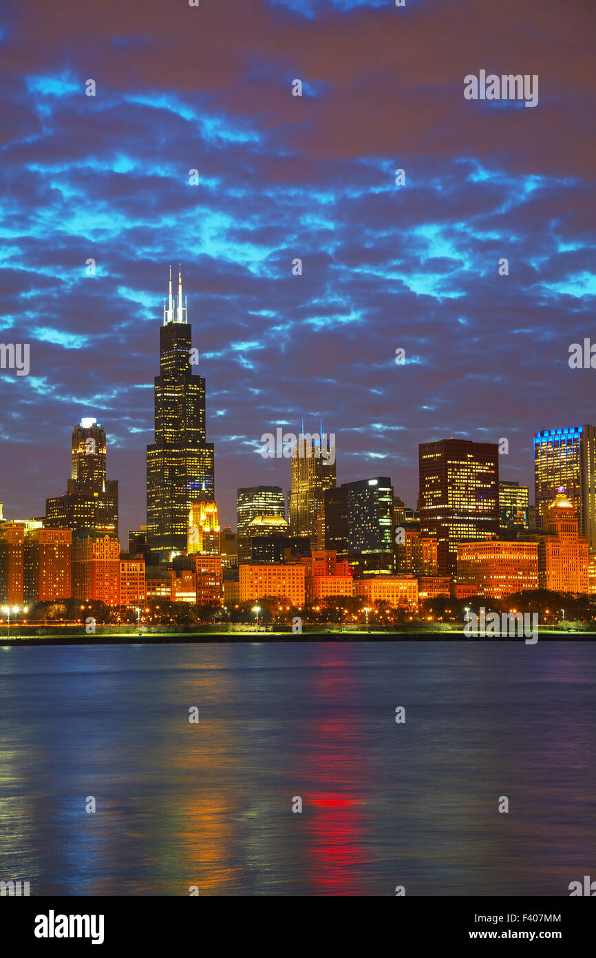 Le centre-ville de Chicago cityscape Banque D'Images