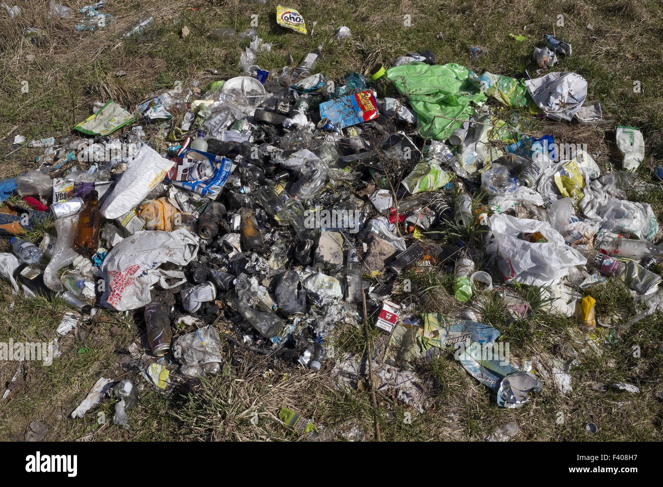 Garbage Dump dans les bois Banque D'Images