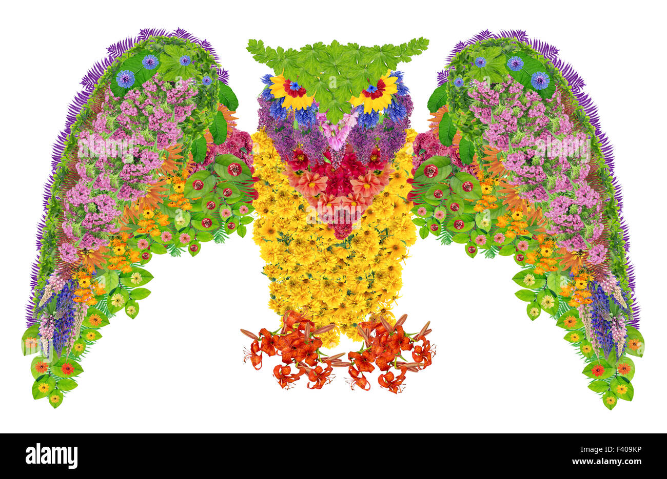Hibou floral Banque D'Images