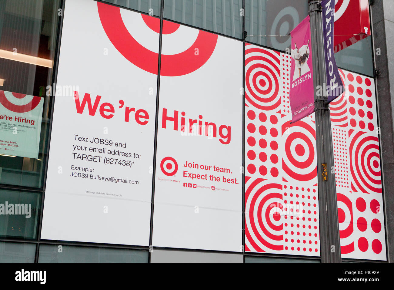 Magasin cible nous recrutons sign - USA Banque D'Images