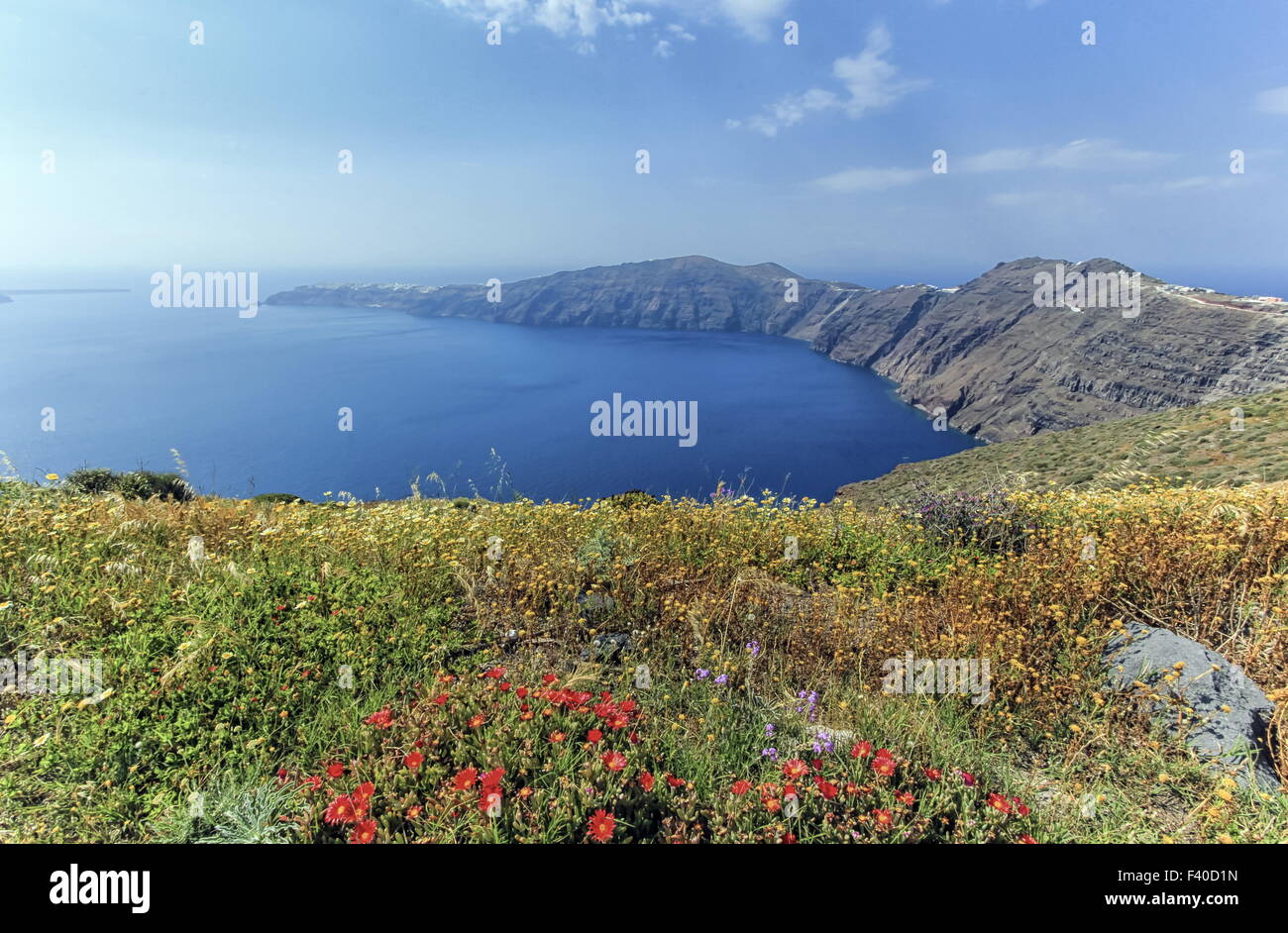 L'île de Santorin, au nord, Grèce Banque D'Images