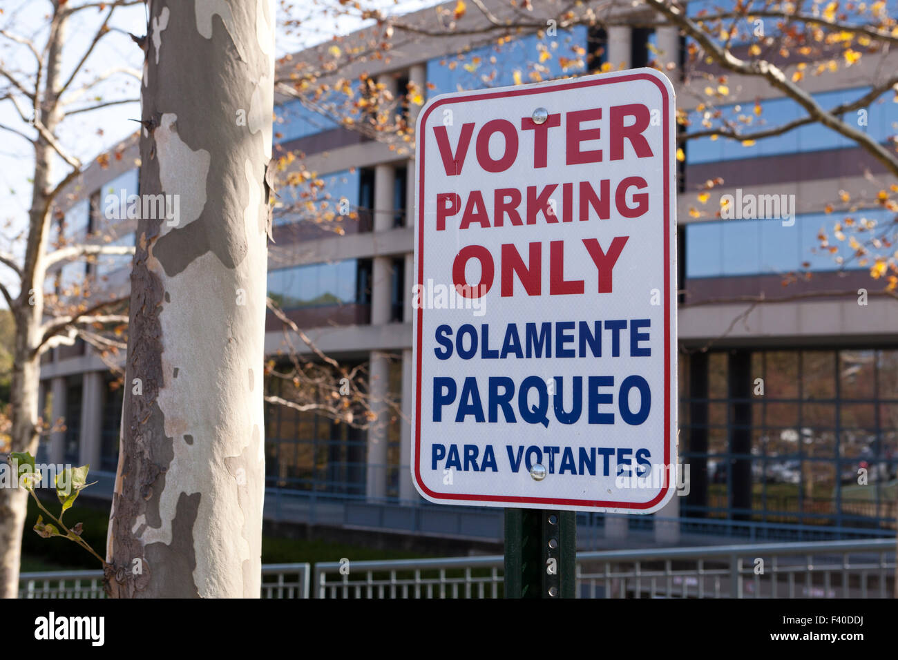 Parking de l'électeur seul signe - USA Banque D'Images