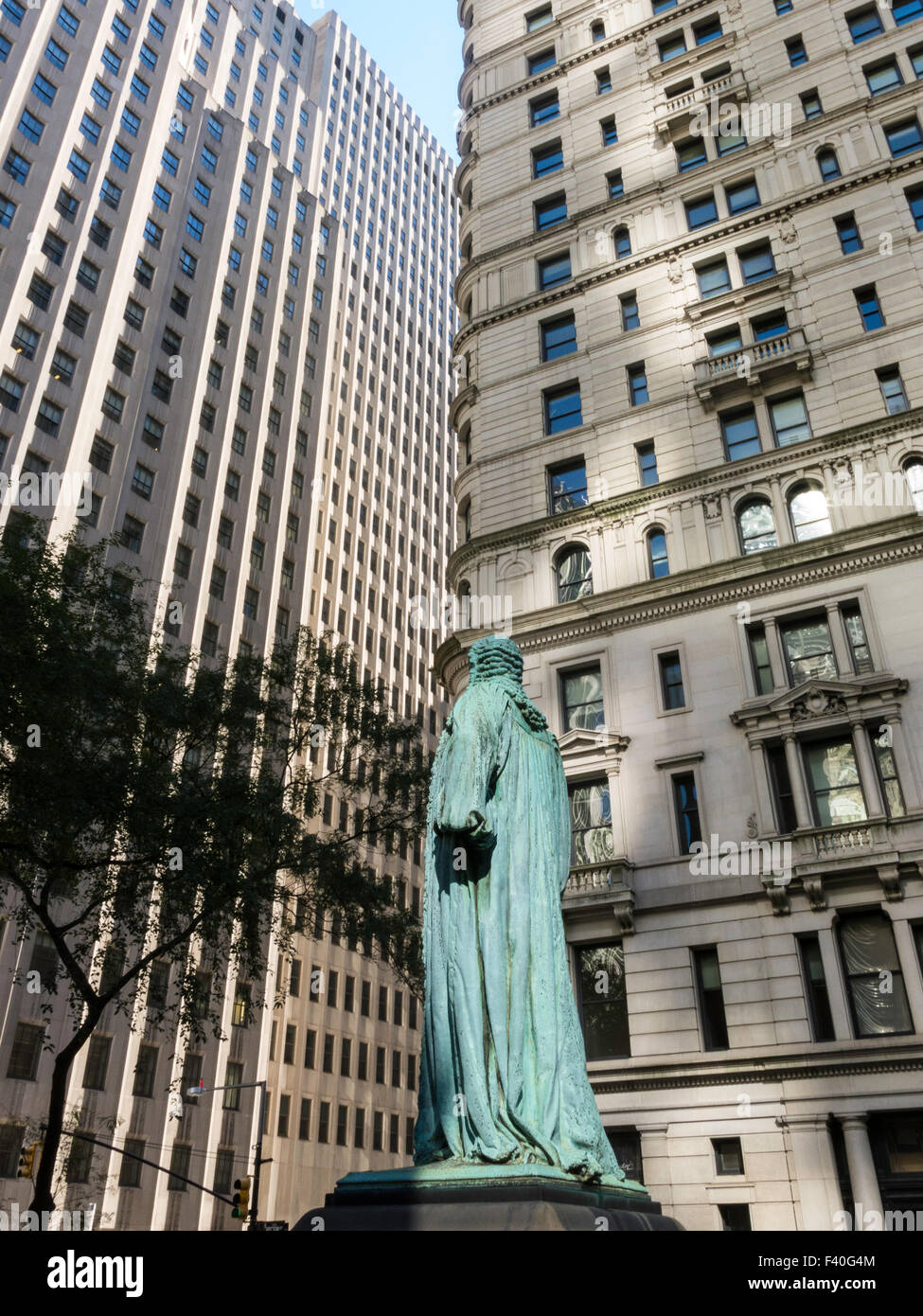 John Watts statue dans l'église Trinity Cemetery, NYC Banque D'Images