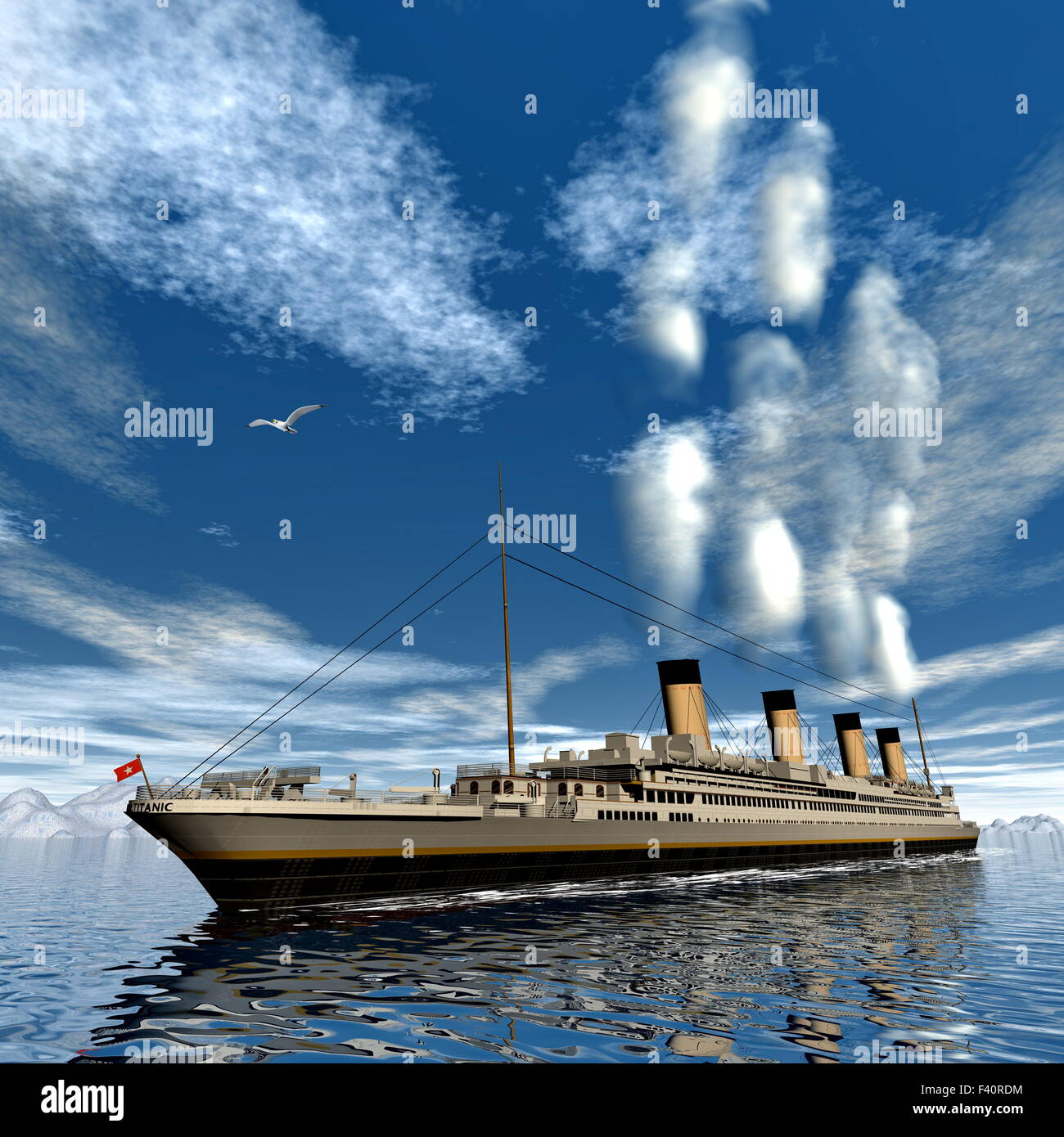 Navire Titanic - 3D render Banque D'Images