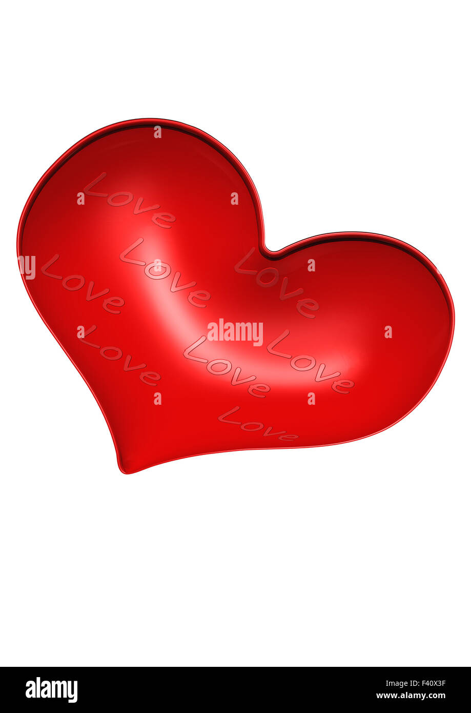 Red Valentine. 3D render. Banque D'Images