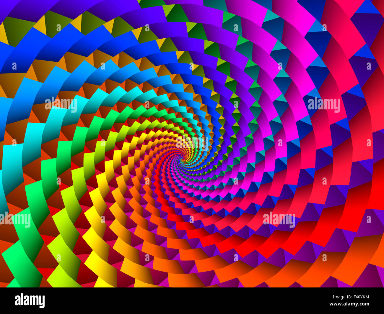 Belle fractale spirale psychédélique rainbow Background Banque D'Images