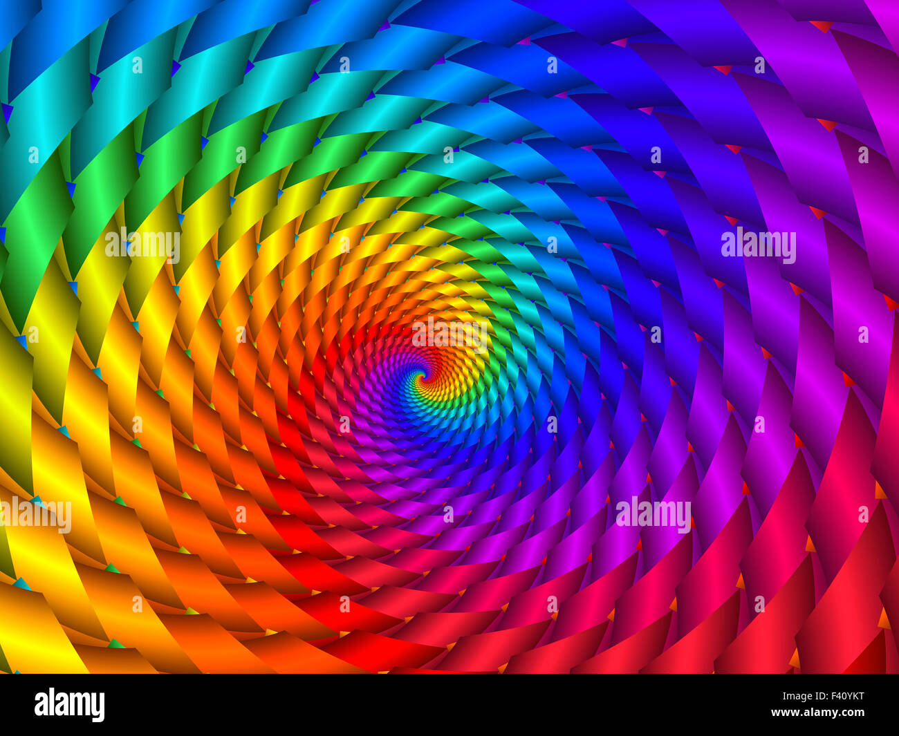 Belle fractale spirale psychédélique rainbow Background Banque D'Images