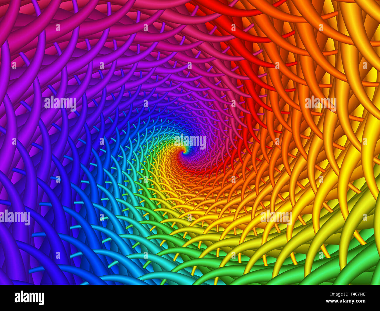 Belle fractale spirale psychédélique rainbow Background Banque D'Images